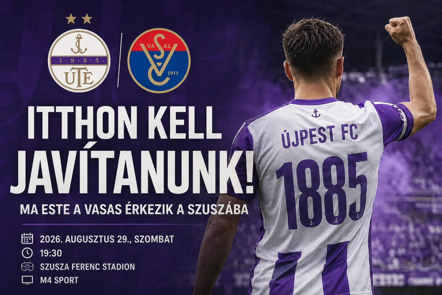 Itthon kell javítanunk – ma este a Vasas érkezik a Szuszába